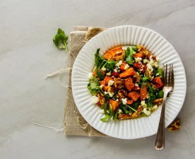 arugula salad with crisp potatoes feta