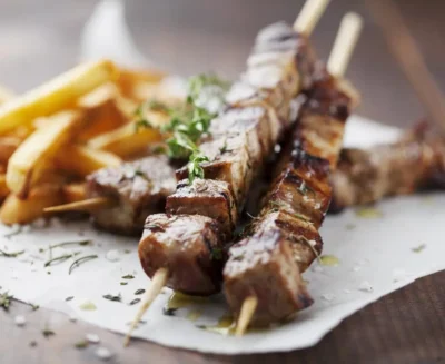 yogurt marinated pork kebabs