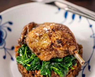 duck confit with lentils