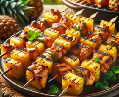 grilled pineapple chicken skewers