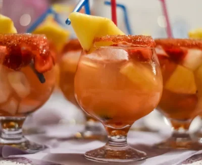 prosecco sangria with orange juices