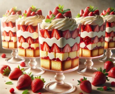 strawberry shortcake trifles