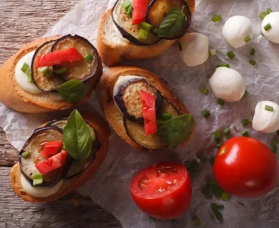 Caponata on Toasted Crostini