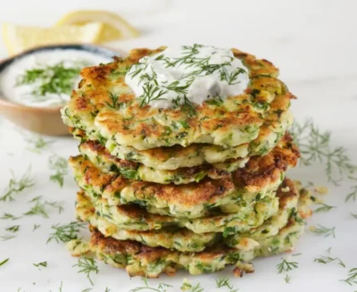 zucchini fritters with tzatziki sauce