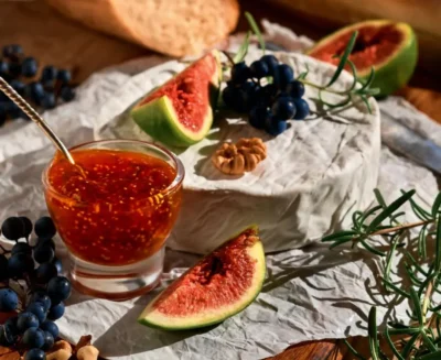 Baked Brie with Fig Jam and Walnuts