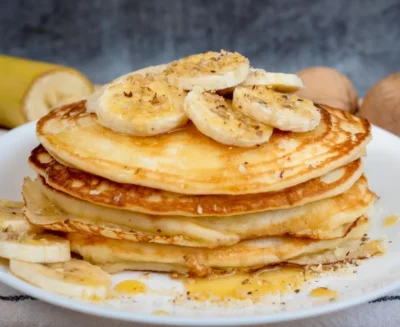 Banana Pancakes with Maple Syrup