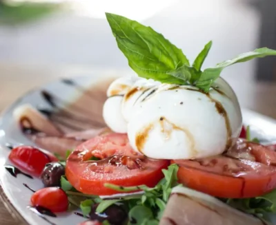 Grilled Tomatoes with Burrata and Parsley Salad