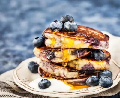 Ricotta Pancakes with Lemon and Blueberries