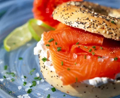 Smoked Salmon Bagels with Cream Cheese