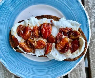 Burrata and Roasted Tomato Bruschetta