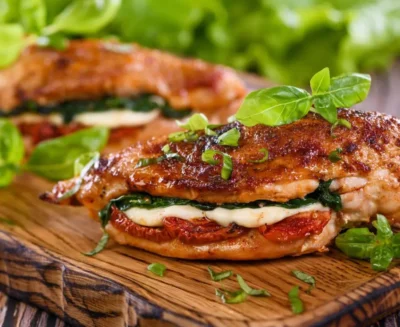 Caprese Stuffed Chicken with Sun-Dried Tomatoes