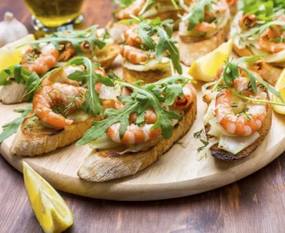 Garlic Shrimp Bruschetta