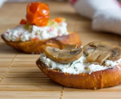 Mushroom and Goat Cheese Bruschetta