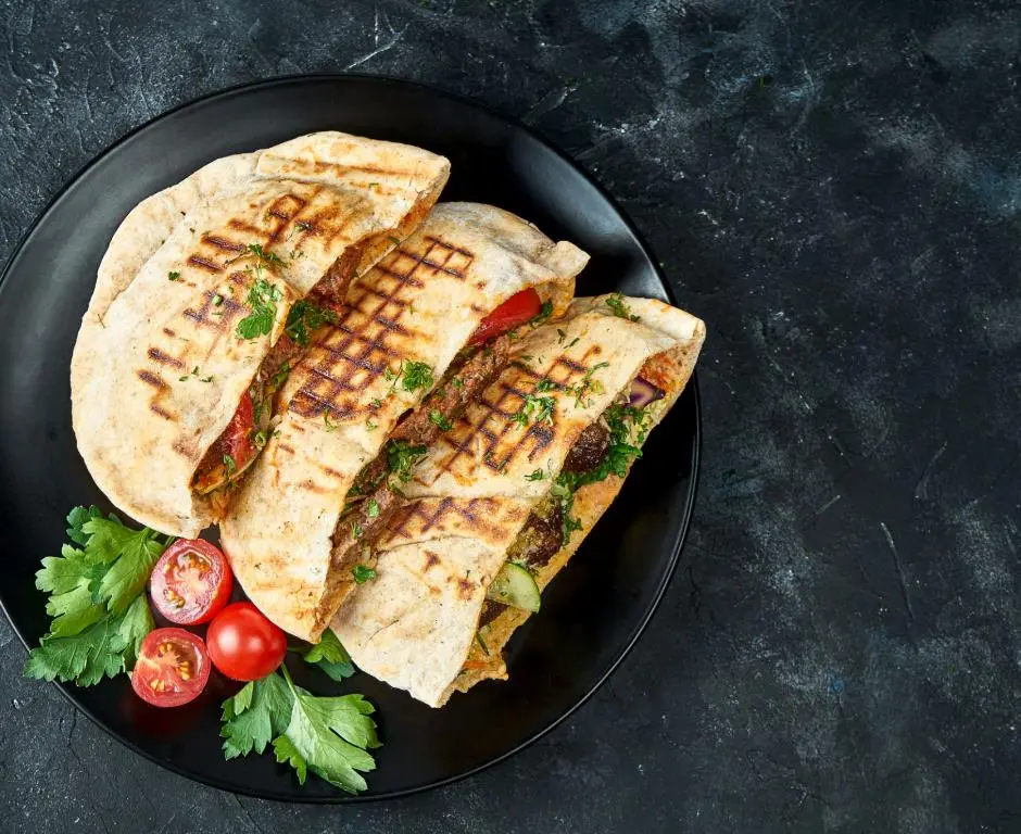 Mediterranean Pita Sandwich with Hummus and Grilled Veggies