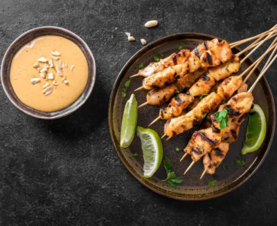 Whole30 Thai Chicken Satay with Creamy Cashew Sauce