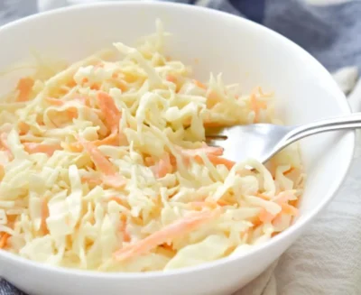 Cabbage and Carrot Slaw with Lemon Tahini Dressing