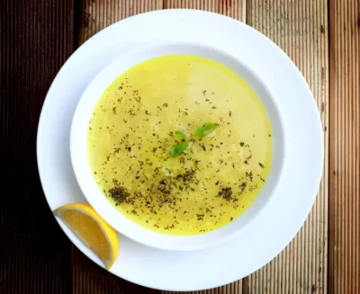 Dairy-Free Greek Lemon Rice Soup (Avgolemono)