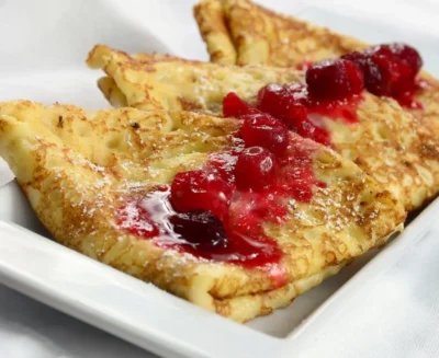 French Crepes with Berry Compote