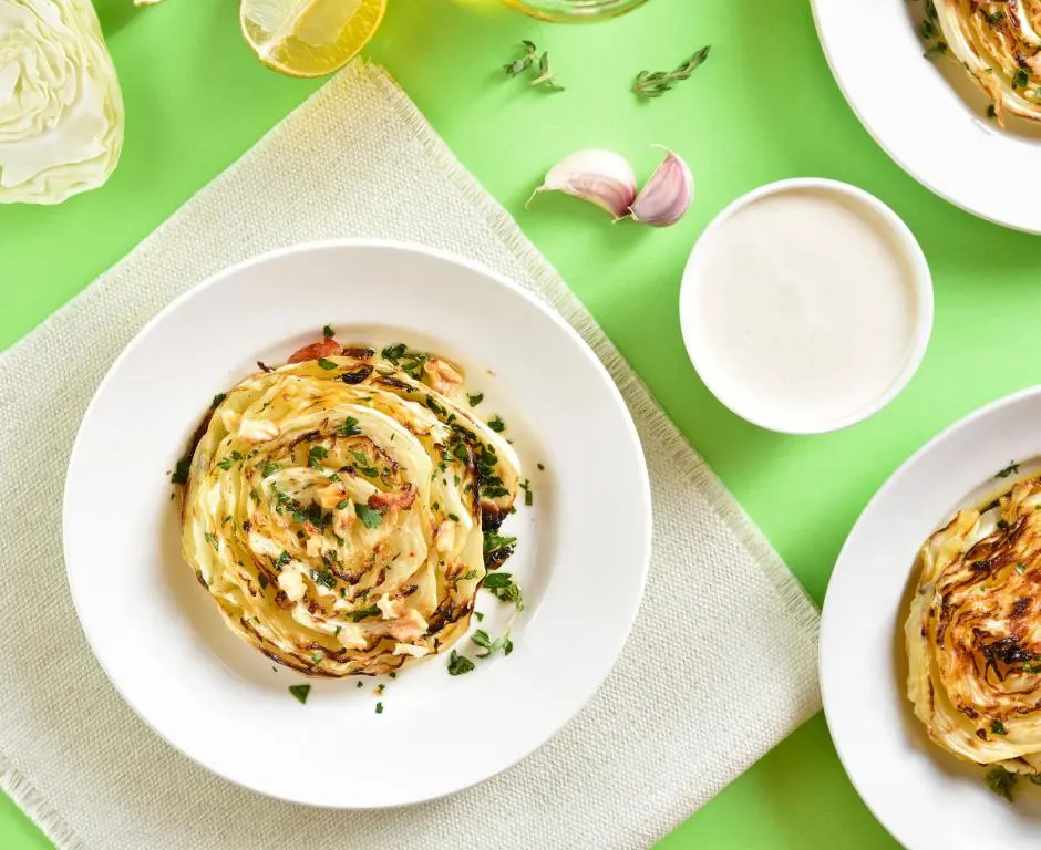 Roasted Cabbage Steaks with Garlic and Thyme