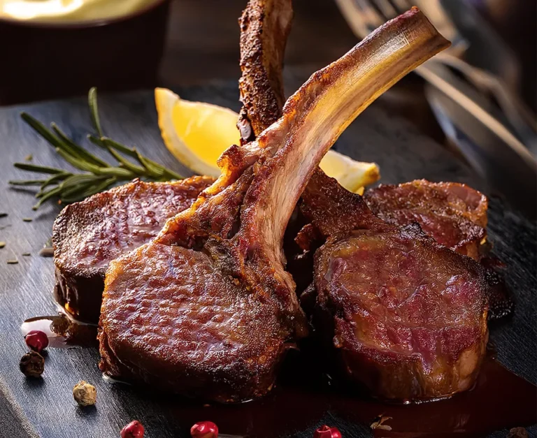 Lamb Shoulder Chops with Smoky Red Pepper-Shallot Butter