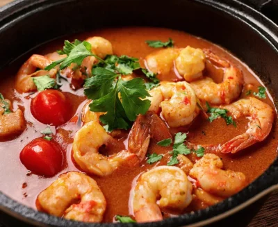 Shrimp Stew with Coconut Milk, Tomatoes, and Cilantro