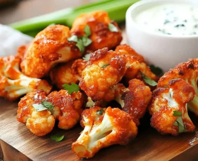Cauliflower Buffalo Bites with Blue Cheese Dressing