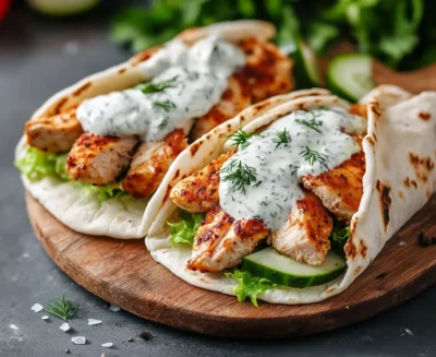 Chicken Gyros with Creamy White Sauce