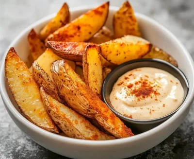 Curried Potato Wedges with Spicy Mayo