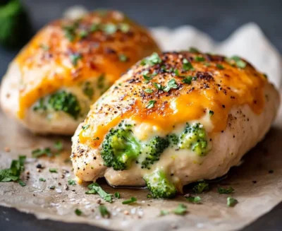 Keto Broccoli and Cheese Stuffed Chicken Breast