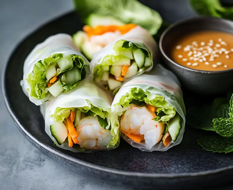 Paleo Vietnamese Summer Rolls with Almond Sauce