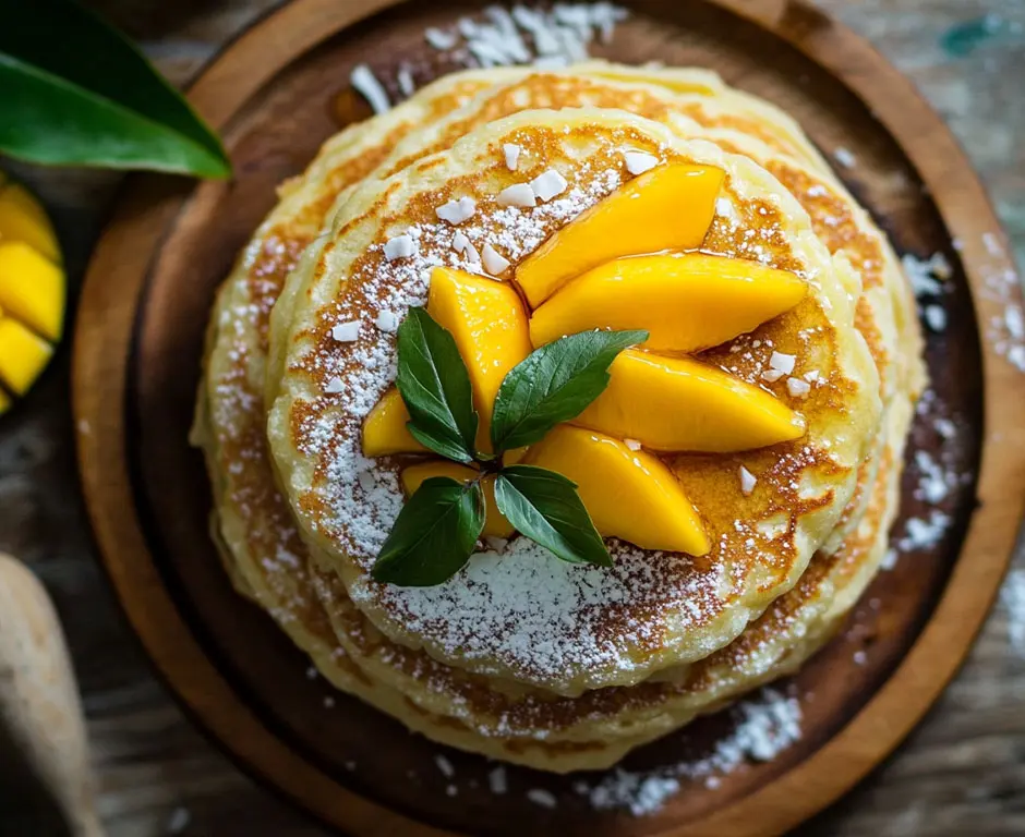 Thai Coconut Pancakes with Mango