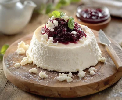 Turkish Curd Cheese Dessert with Jam