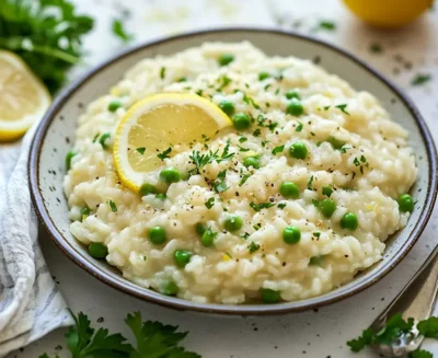 Vegan Lemon Risotto with Peas
