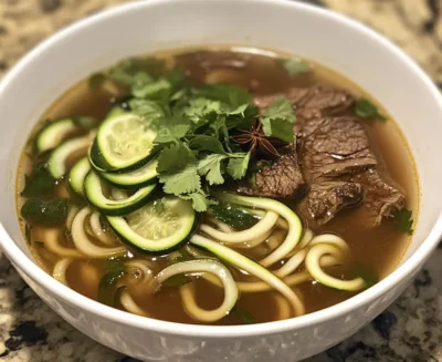 Whole30 Vietnamese Pho with Zucchini Noodles
