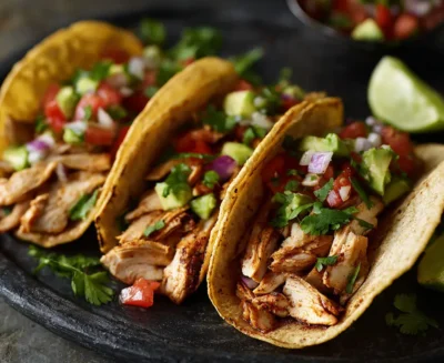 Sonoma Chicken Tacos with Avocado Salsa